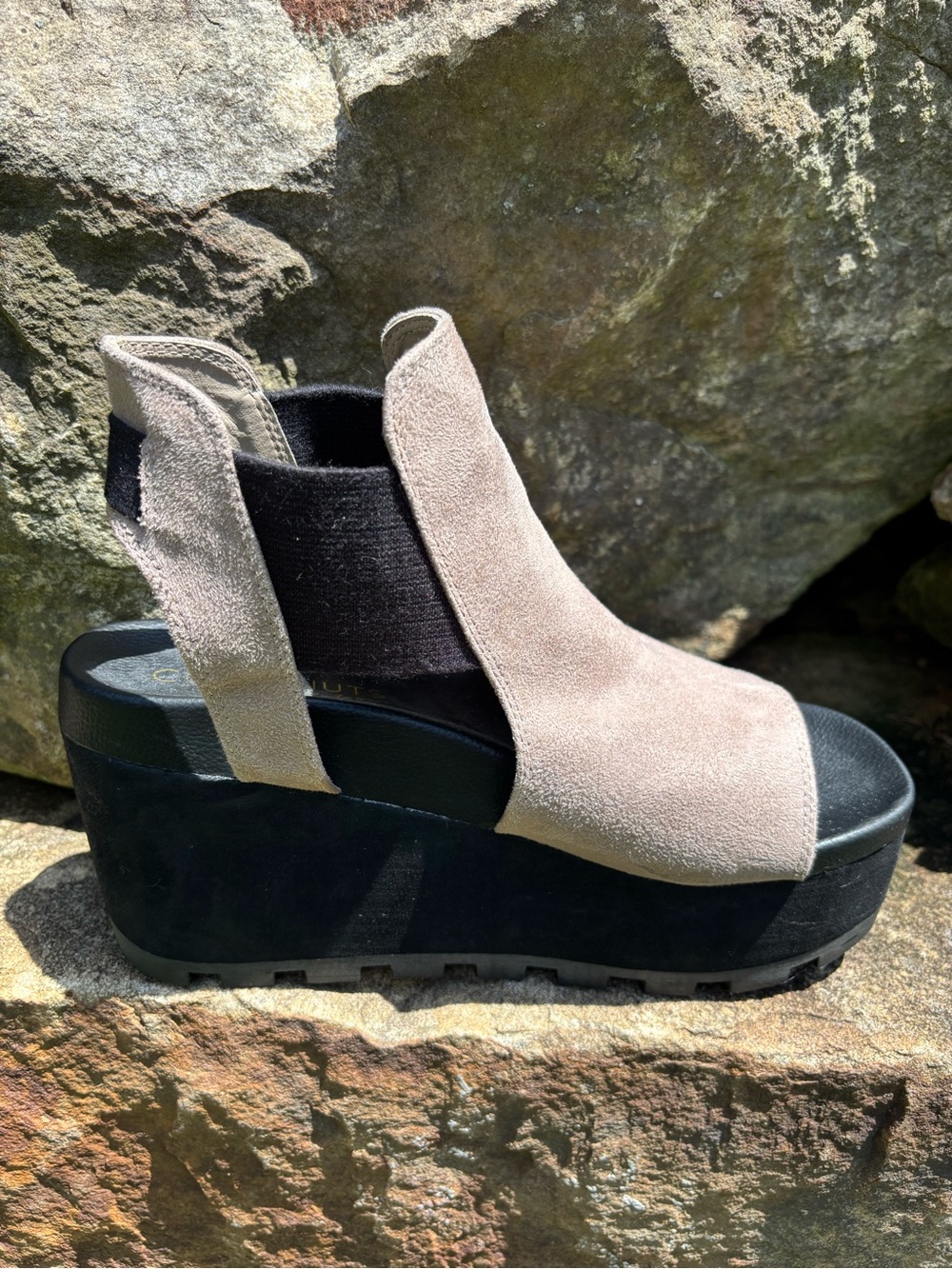 Size 9 Like New Coconuts  by Matisse Taupe Suede Platform Ankle Bootie
